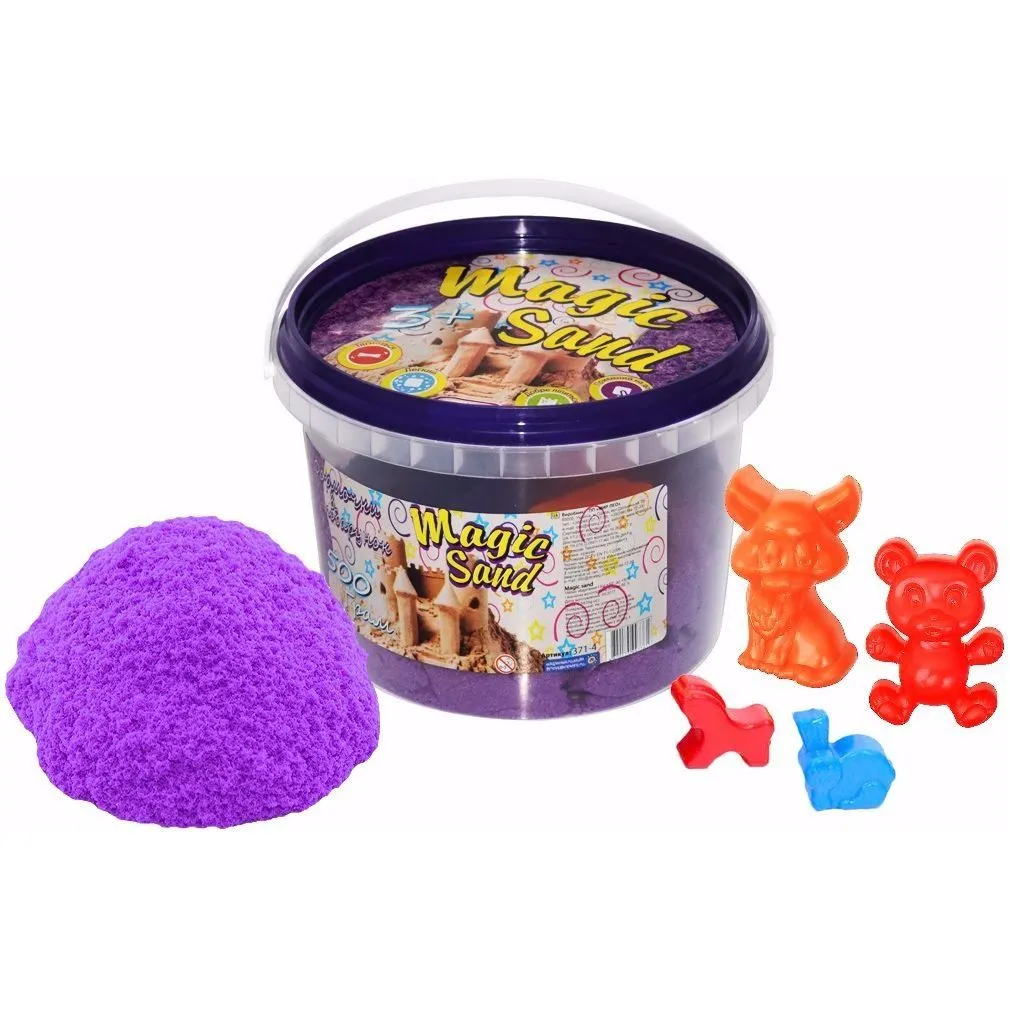 Magic sand бузкового кольору, у відрі 0,500 кг