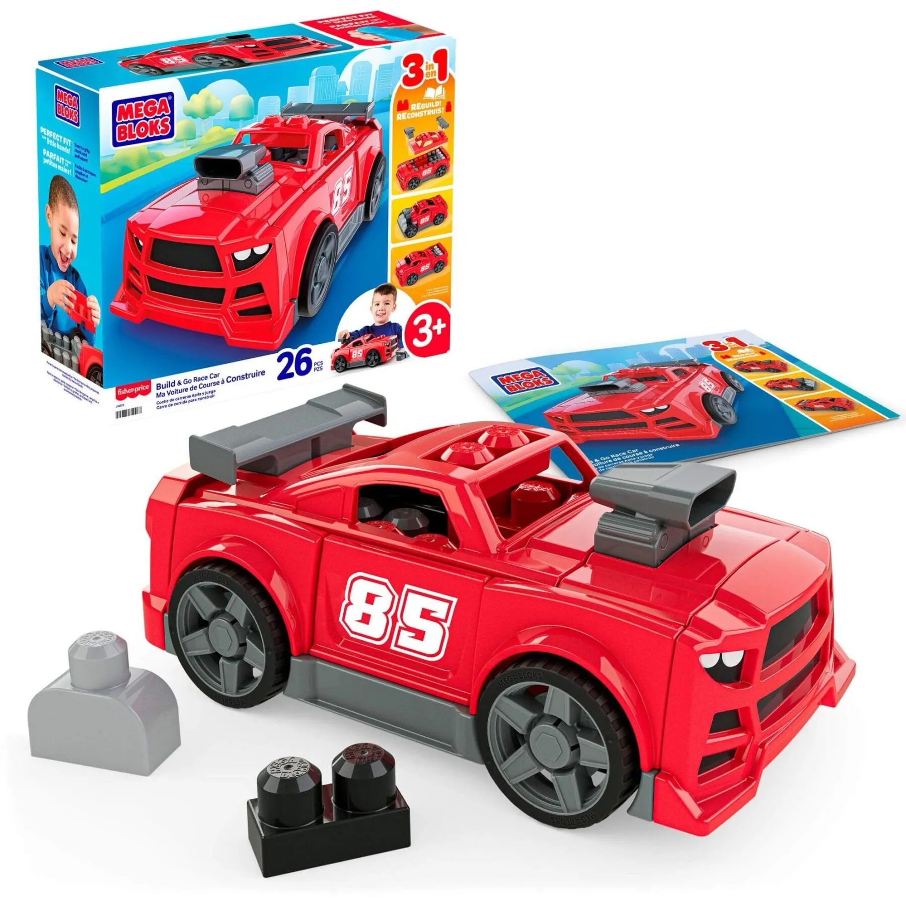 Конструктор 3-в-1 "Гоночний автомобіль" Mega Bloks