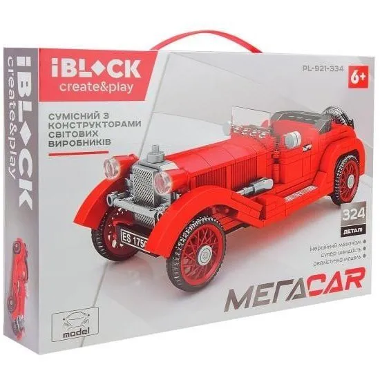 Іграшка конструктор IBLOCK арт. PL-921-334, машинка.,324 дет.,у коробці 26*38*7 см