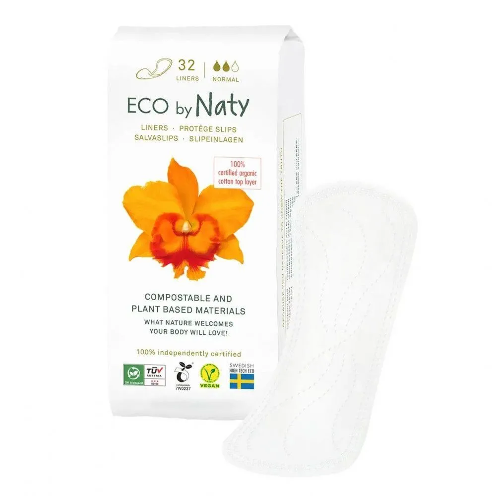 Одноразові щоденні гігієнічні жіночі прокладки &quot;Eco By Naty&quot; Normal, 32 шт в упаковці