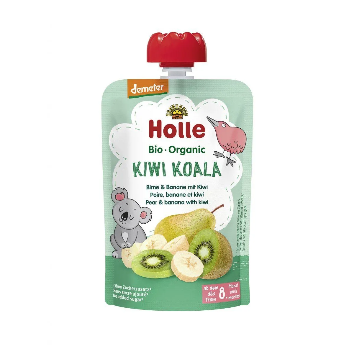 Пюре органічне &quot;Kiwi Koala&quot; з грушею, бананом і ківі з 8 місяців 100 г, Holle