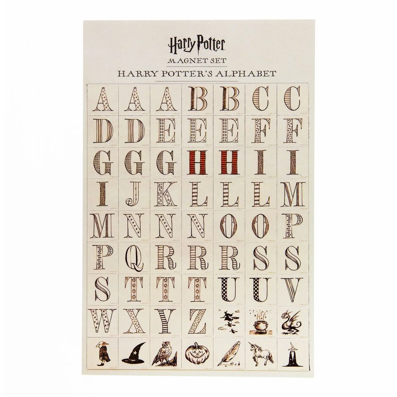 Набір магнітів - алфавіт Гаррі Поттера  Harry Potter
