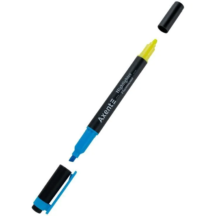 Маркер Highlighter Dual 2534-A, 2-4 мм клиноп. блакит+жовт