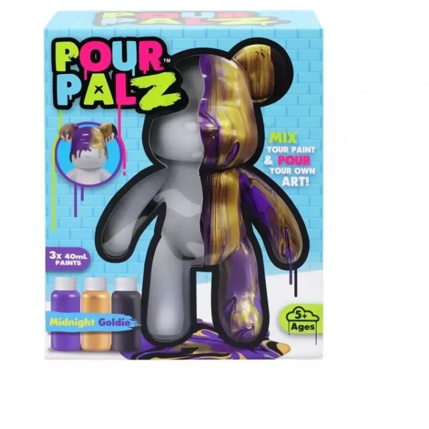 Pour Palz Набір для творчості Флюїд Арт - Ведмедик &quot;Опівнічне золото&quot; S2