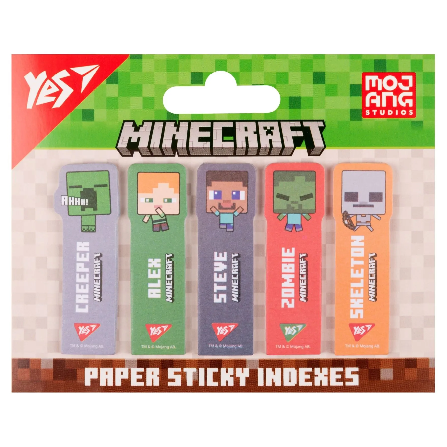 Індекси паперові Yes &quot;Minecraft&quot;, 55*15мм, 100 шт (5x20)