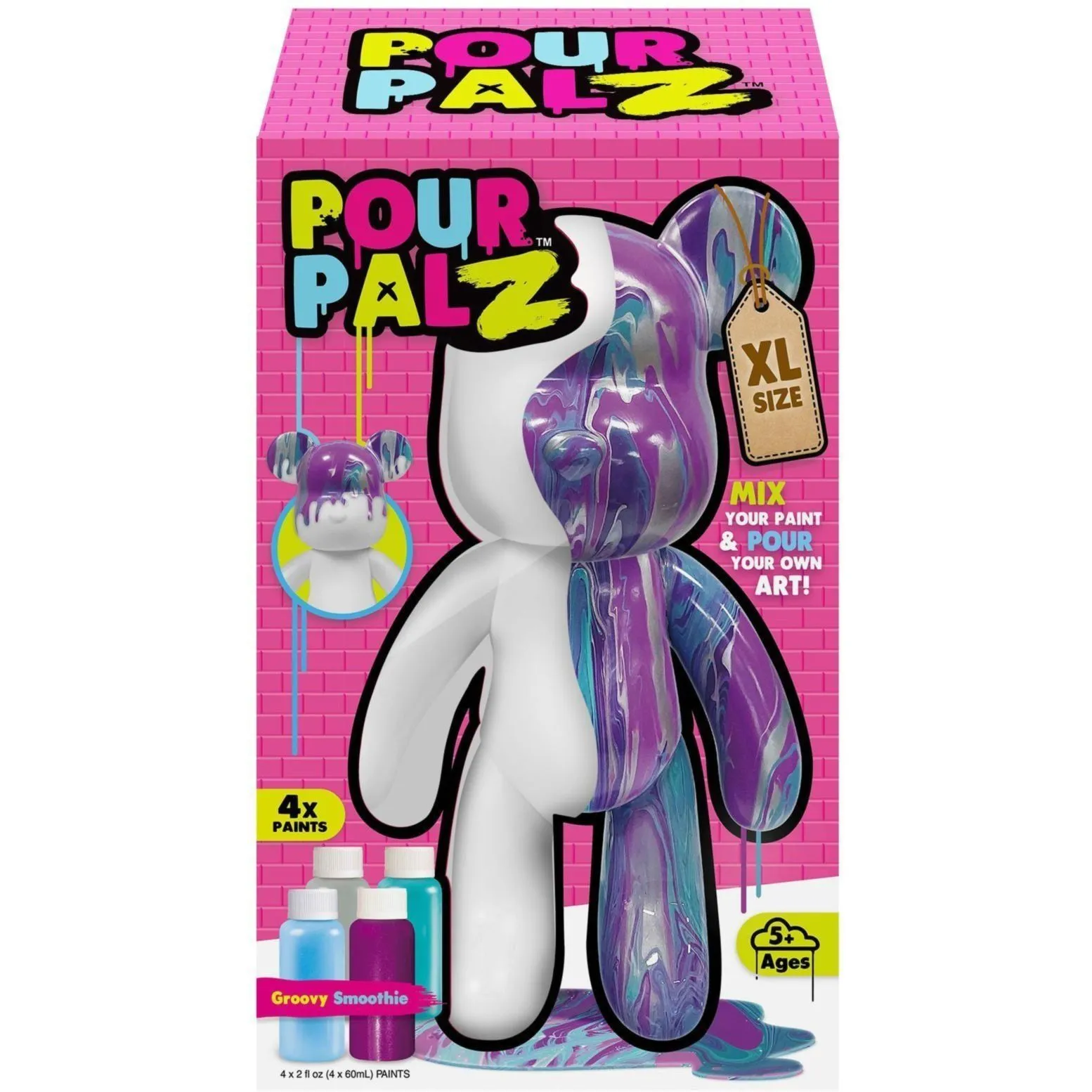 Pour Palz Набір для творчості Флюїд Арт - Ведмедик XL &quot;Крутий Смузі&quot;