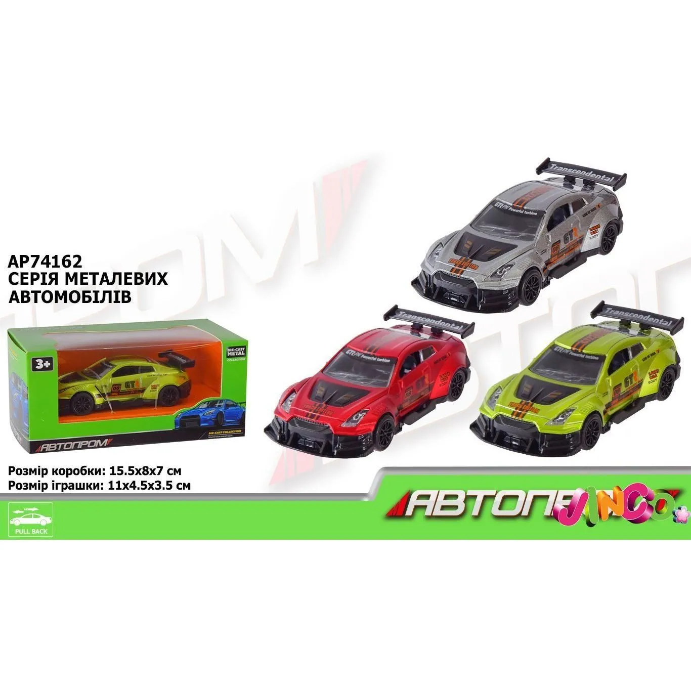 Іграшка машина арт.AP74162, "АВТОПРОМ",1:36,3 кольори,у кор.15*8*7см