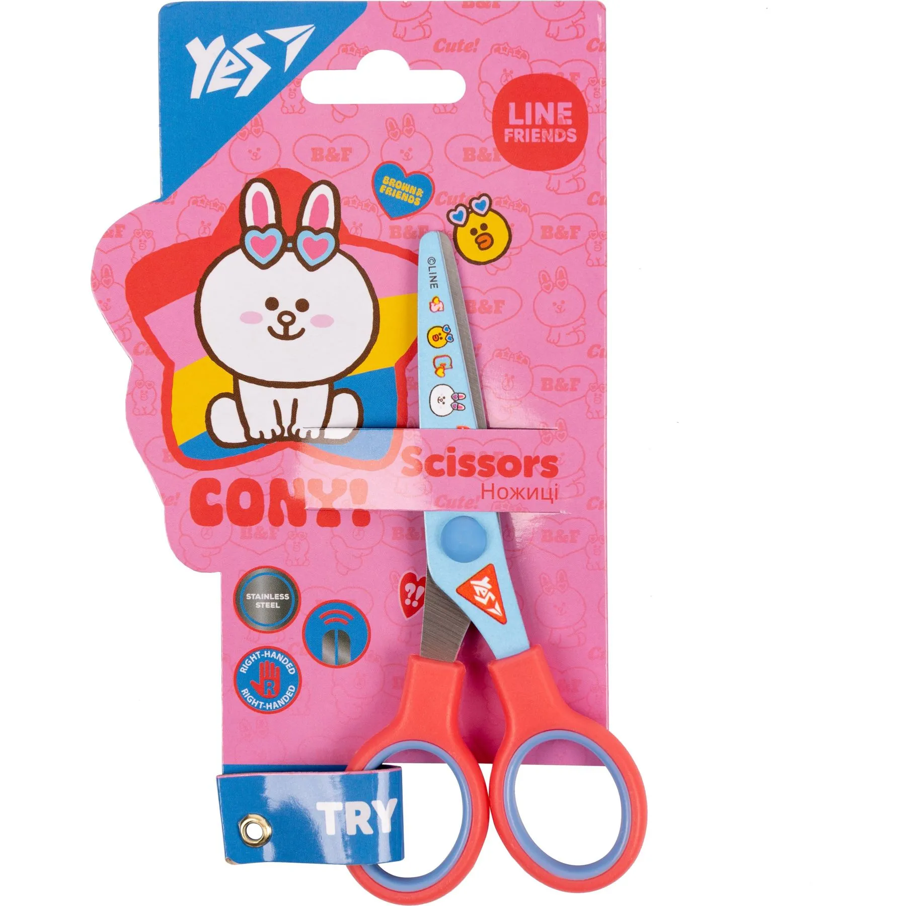 Ножиці YES &quot;Line friends&quot; 13см, з принтом на лезі