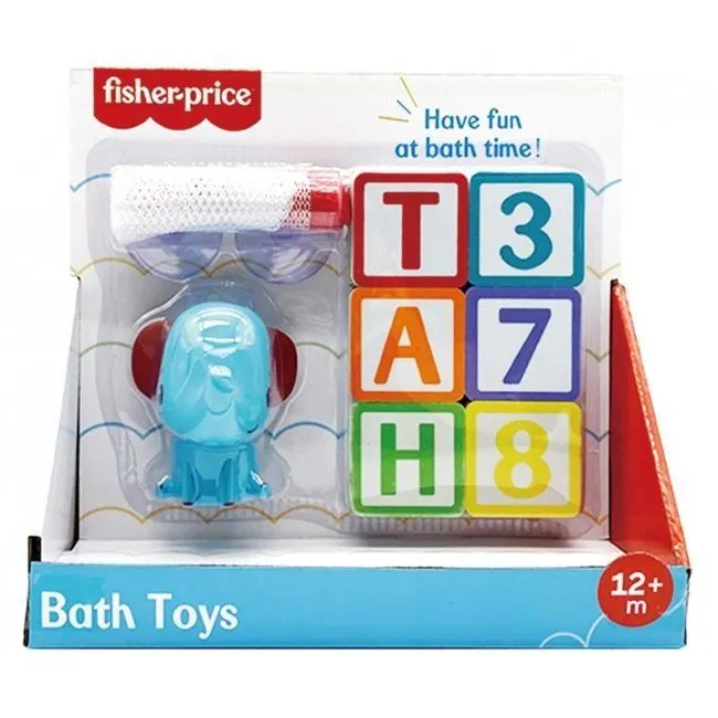 Іграшка &quot;Слоненя&quot; з набором літер та цифр для гри з водою, Fisher-Price