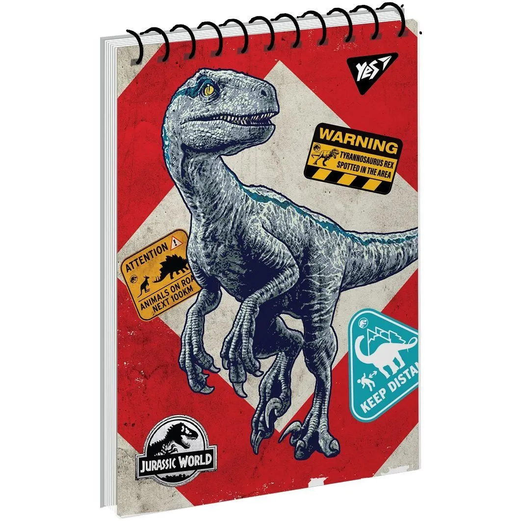 Зошит для записів YES А6/80 од.спіраль "Jurassic World. Dino tracker"