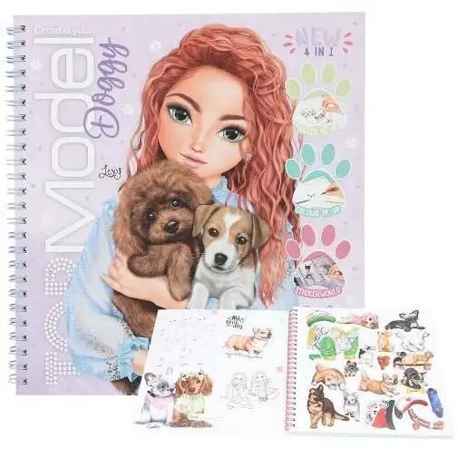 TOPModel Альбом для  декорування з наклейками Doggy Colouring Book  0413218