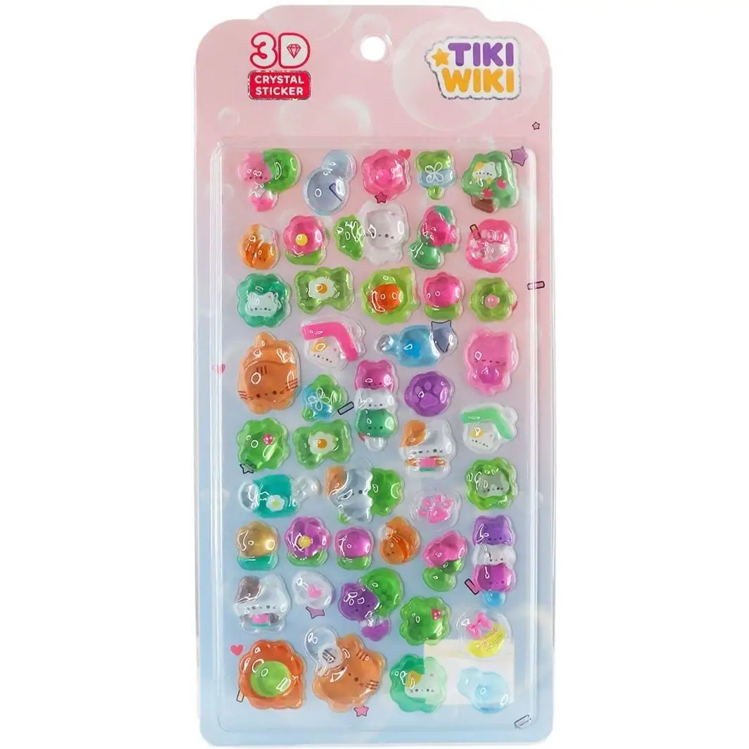 Набір 3D-наліпок TIKI WIKI серії "Crystal"  ТІКІ КОТИКИ В САДУ