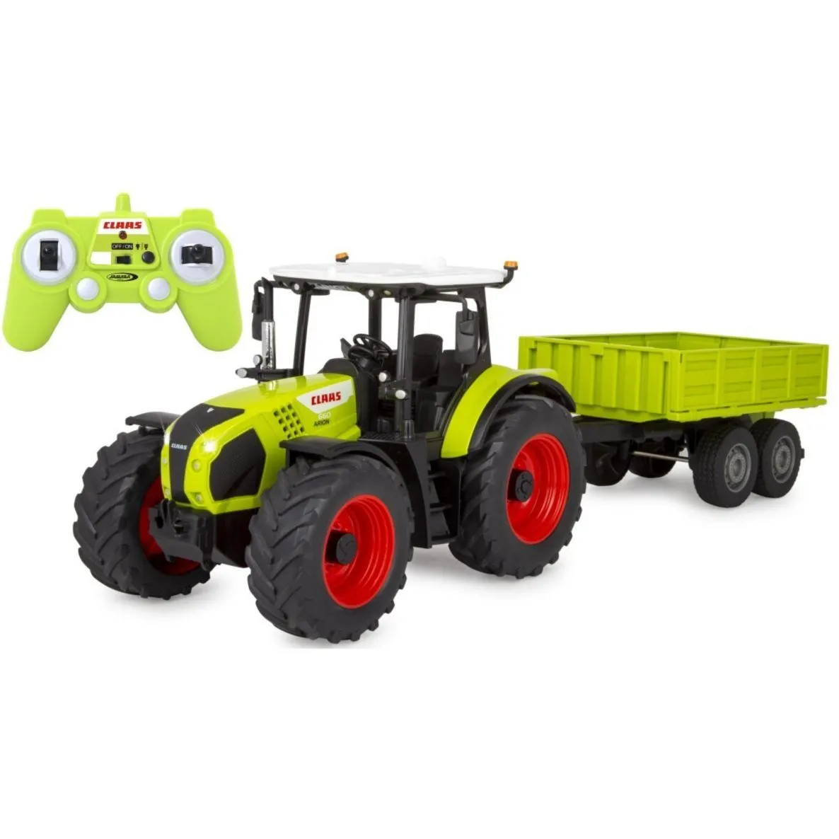 Трактор на р/к Claas Arion 660 1:24 2,4GHz, салатовий з самоскидним причепом