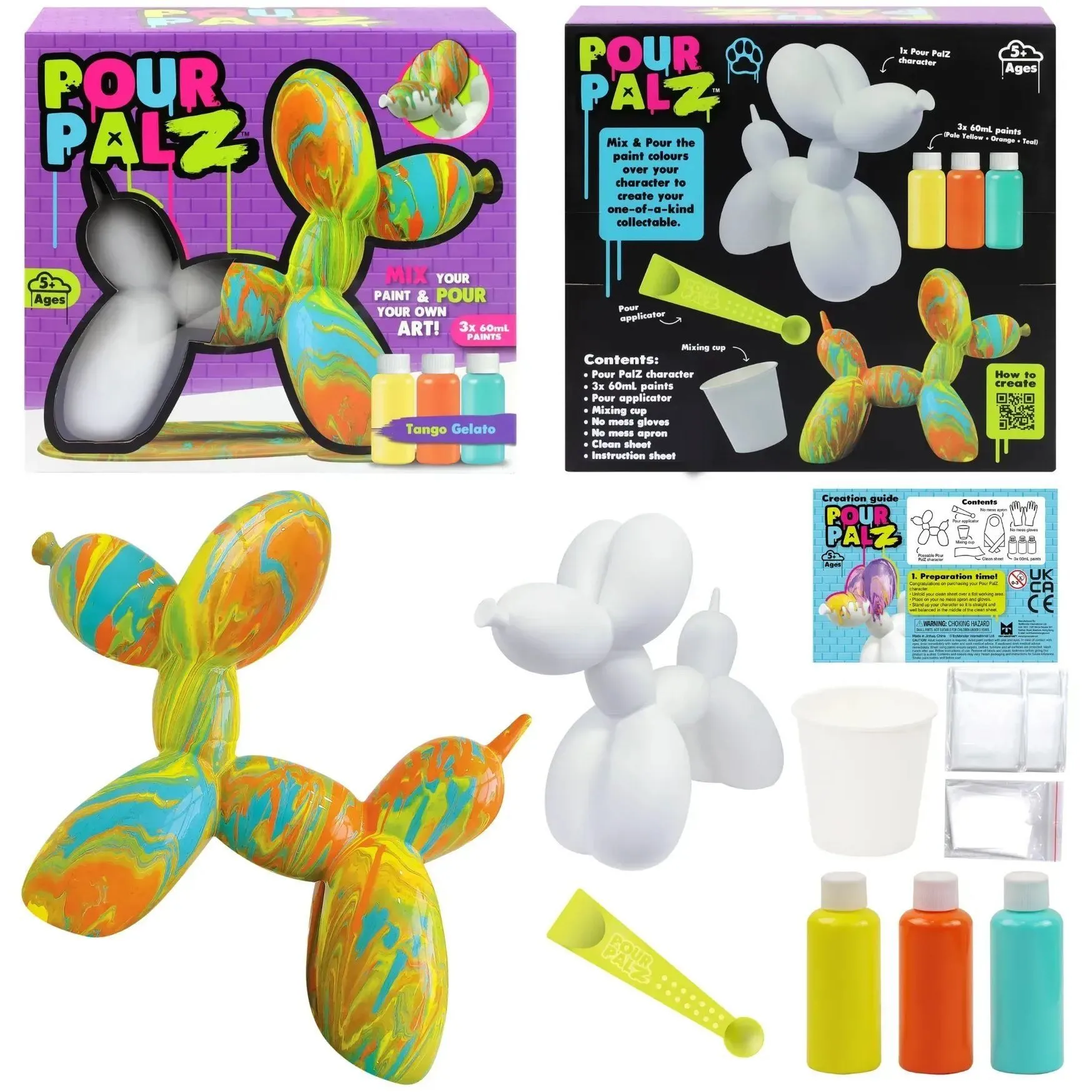 Pour Palz Набір для творчості Флюїд Арт - Balloon Dog &quot;Танго Челато&quot;