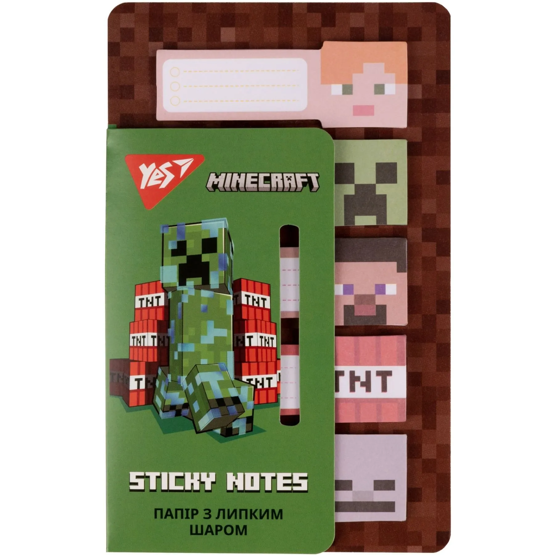 Папір з липким шаром YES &quot;Minecraft&quot; в наборі 100 аркушів (5х20)