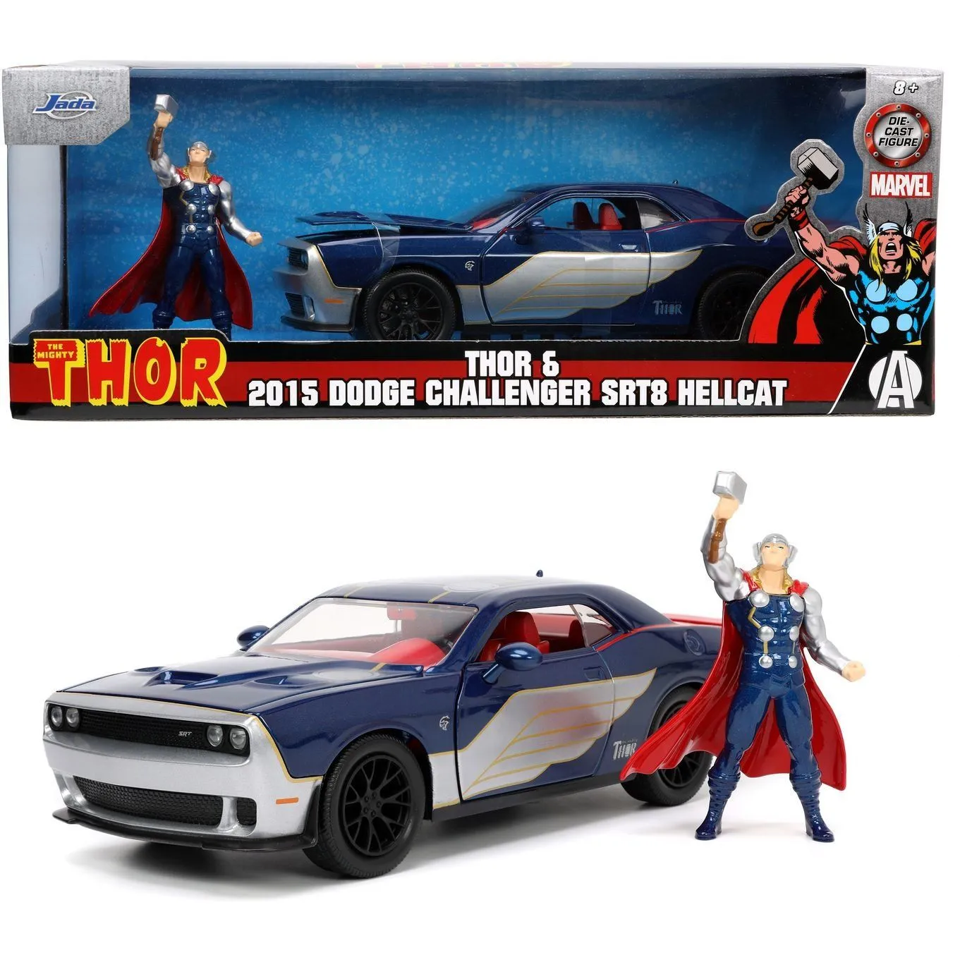 Машина металева Jada &quot;Марвел. Тор&quot; Додж Челенджер (2015) з фігуркою Тора, масш 1:24, 8+