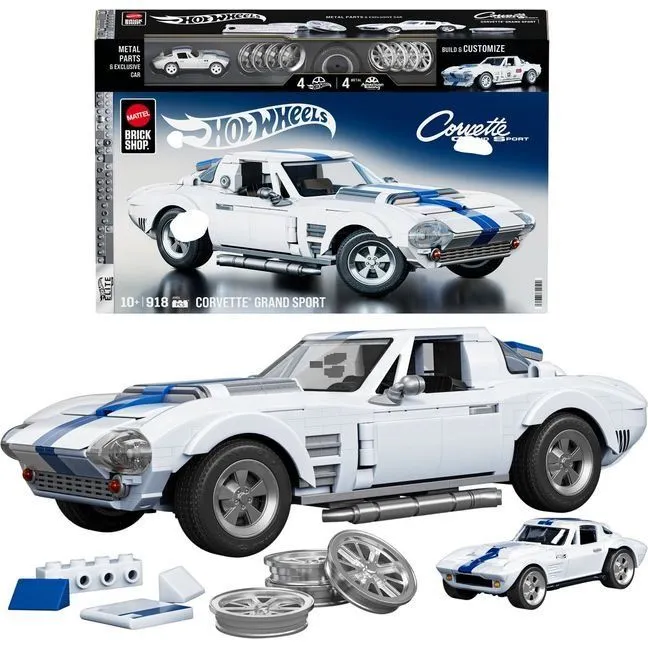 Колекційна машинка-конструктор "Corvette Grand Sport" серії "Elite" Mattel Brick Shop