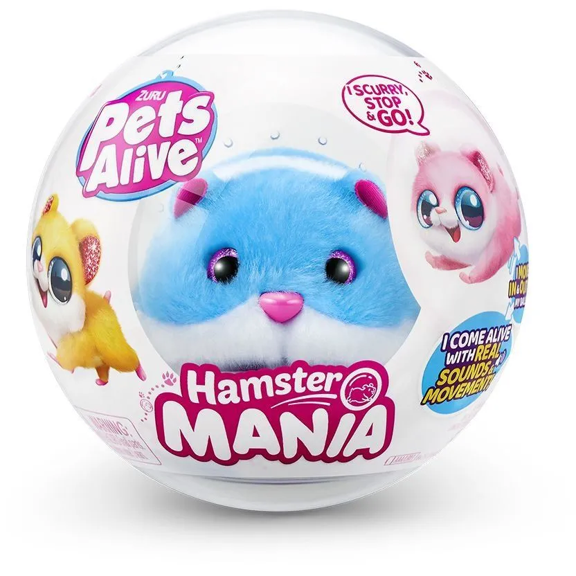 Інтерактивна м&#039;яка іграшка PETS ALIVE S1  КУМЕДНИЙ ХОМЯЧОК (блакитний)