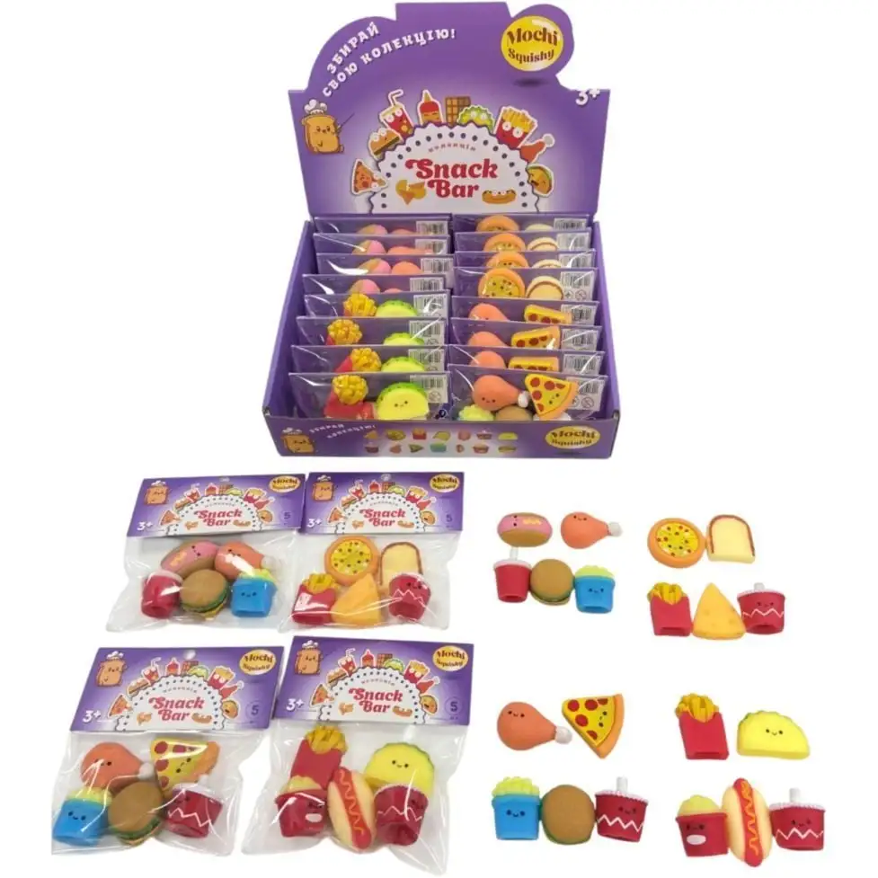Іграшки колекційні у наборі Monster Gum mochi squishy "Снек бар"