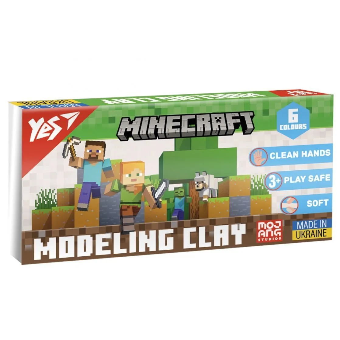 Пластилін Yes, 6 кол., 120г "Minecraft"