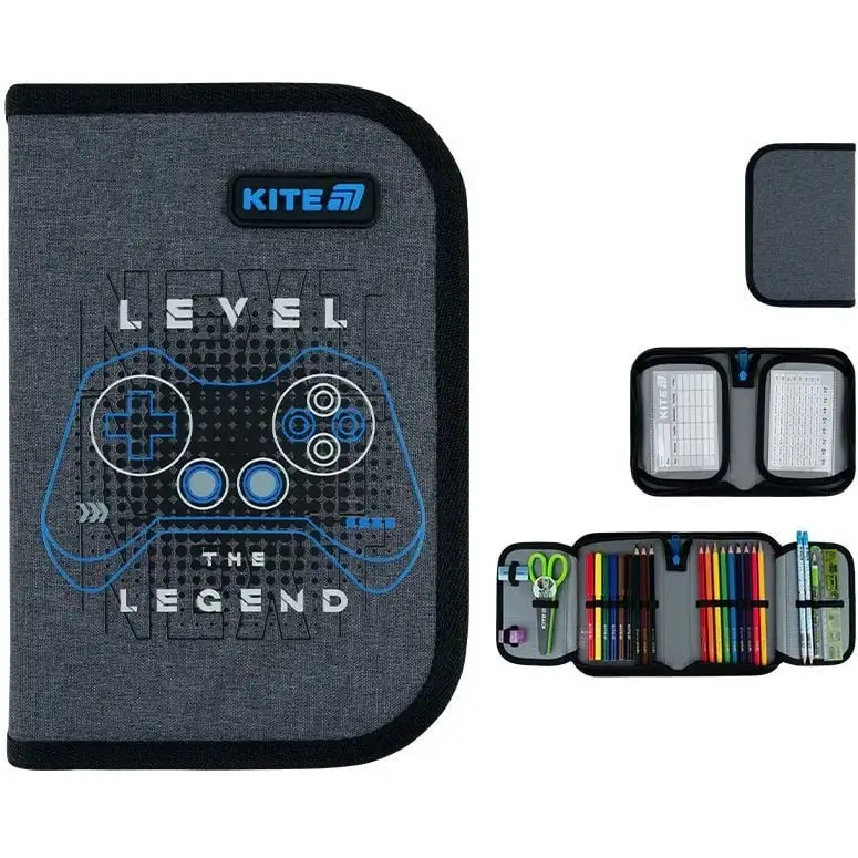 Пенал Kite 1 від., 2 відв., з наповненням 622H Level UP