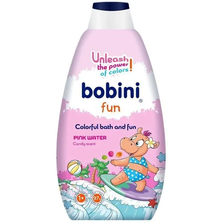 Кольоровий гель для купання та гри Рожева вода  ,500 мл.(1+) / "Bobini"