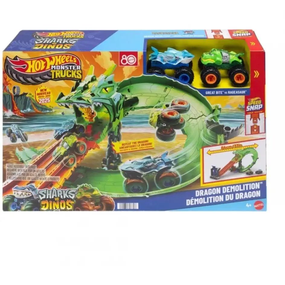 Ігровий набір "Атака вогняного дракона" Monster Trucks Hot Wheels