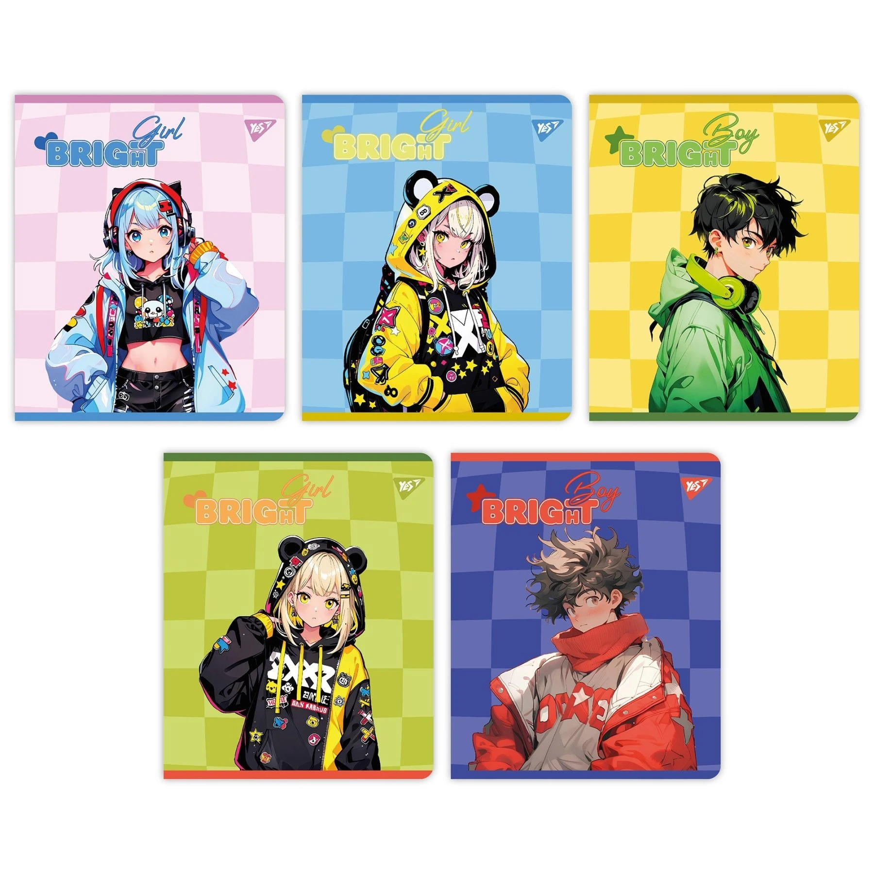 Зошит для записів А5/12 кл. YES "Bright teenagers" Гібридний виб лак