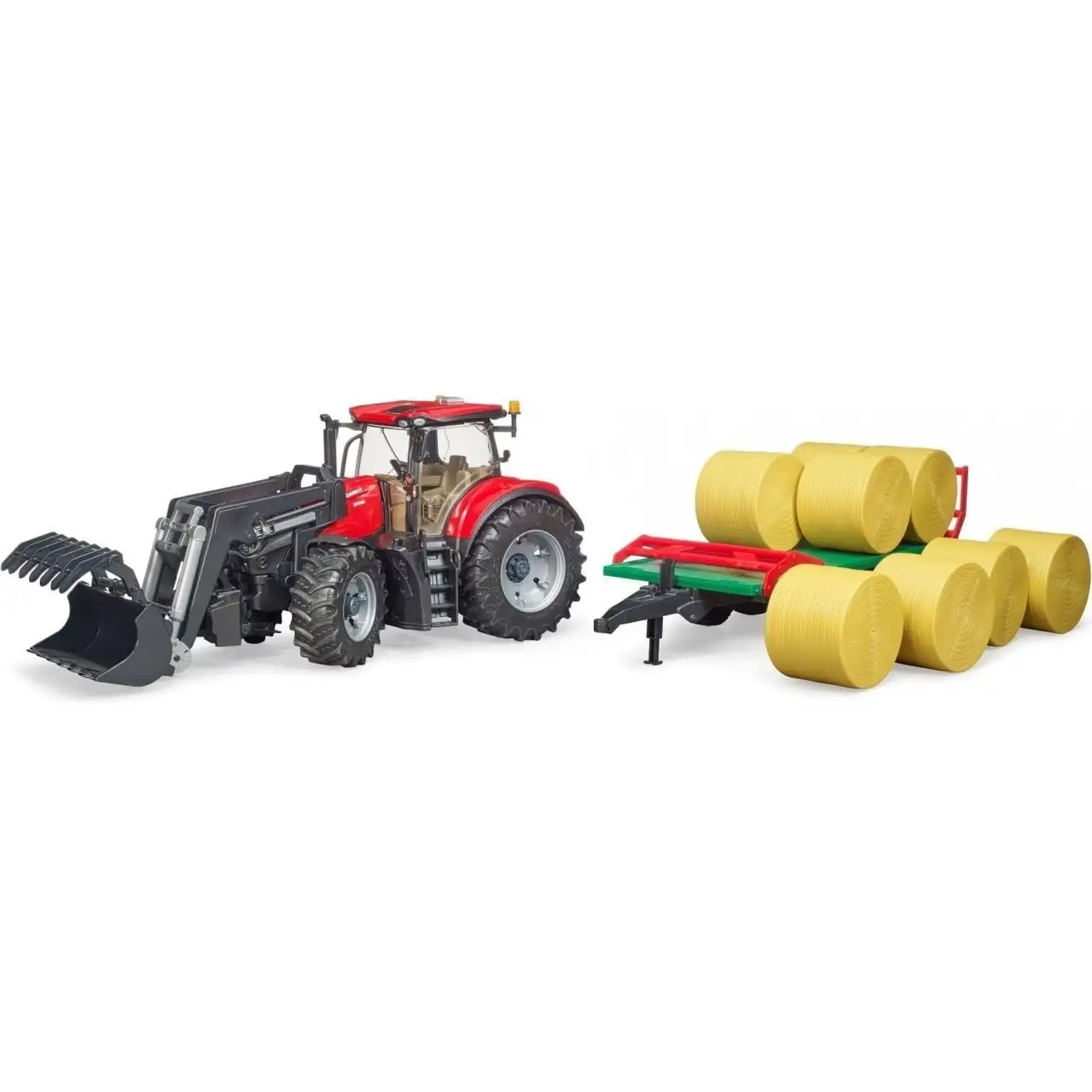 Машинка іграшкова-трактор Case IH Optum 300CVX з причепом для тюків