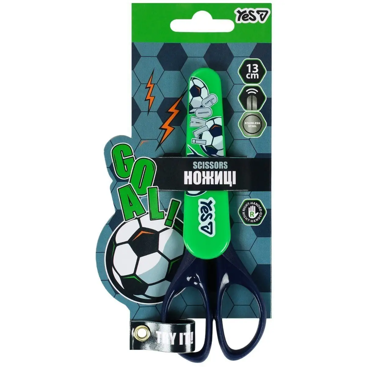 Ножиці Yes "Football" 13 см  у футлярі