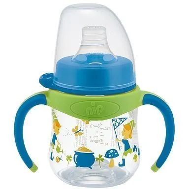 РР пляшки поїлки з широкою горловиною150 мл&quot;Х&quot;+м&#039;який носик(Система &quot;Actiflex&quot;),(силікон)/NIP