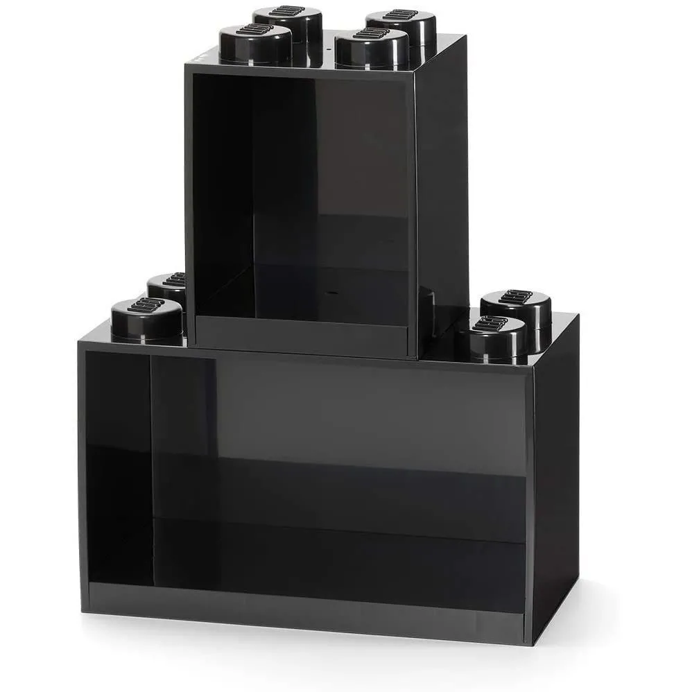 Декоративна полка для зберігання книг подвійна  Х8, Х4 - чорна Lego Room