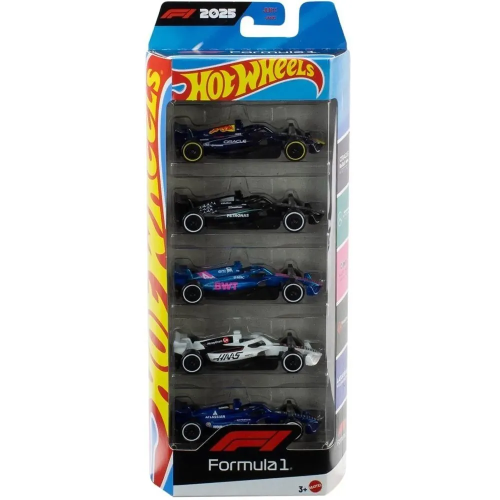 Набір з 5-и базових машинок "Формула 1" Hot Wheels