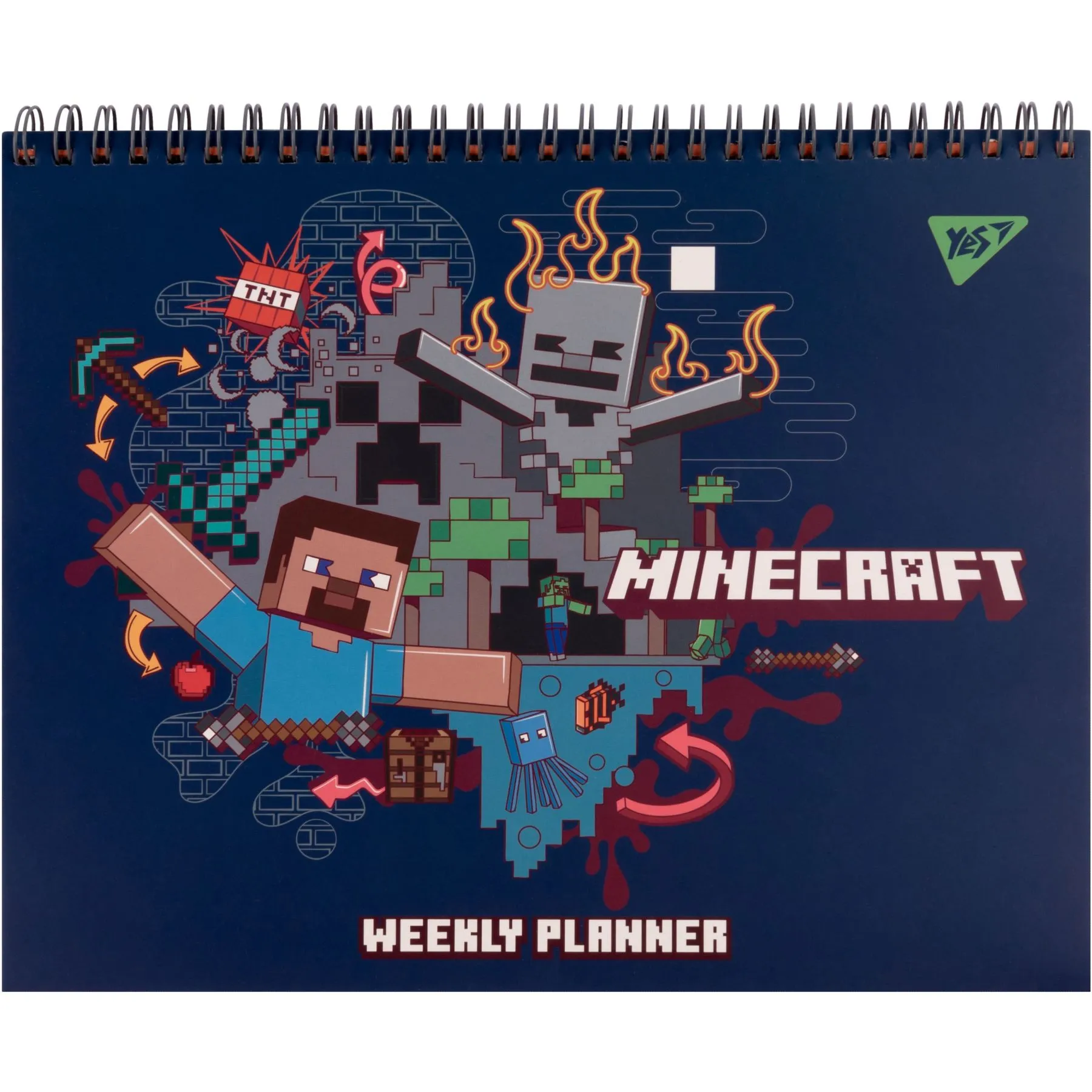 Планінг YES настільний Minecraft, 25х20см, на гребені, 52 аркуша
