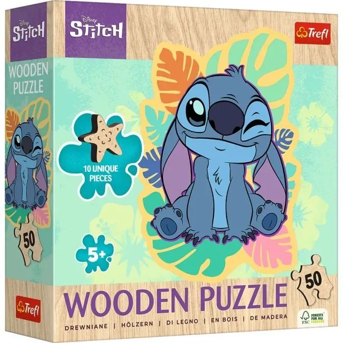 02816 Trefl Пазли "50 Wooden" Lilo&amp;Stitch Щасливий Стіч