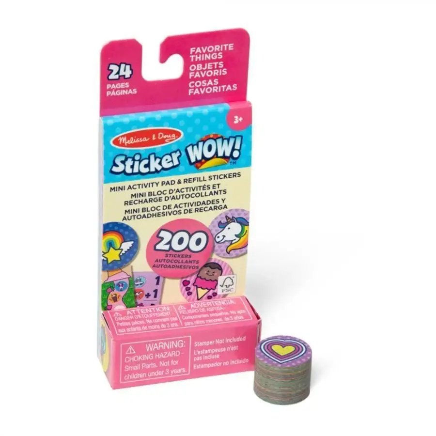 Melissa &amp; Doug. Sticker WOW: Набір з міні блокноту та запасних наліпок для штампу [Улюблені речіk