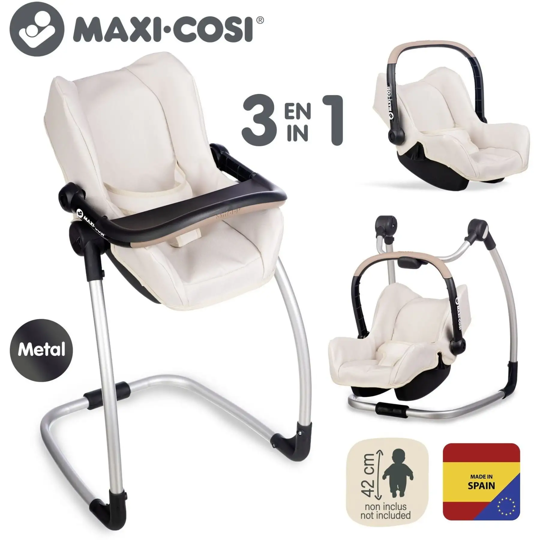 Крісло для ляльки Maxi-Cosi "3 в 1. Айворі", 43x41x71 см, 3+