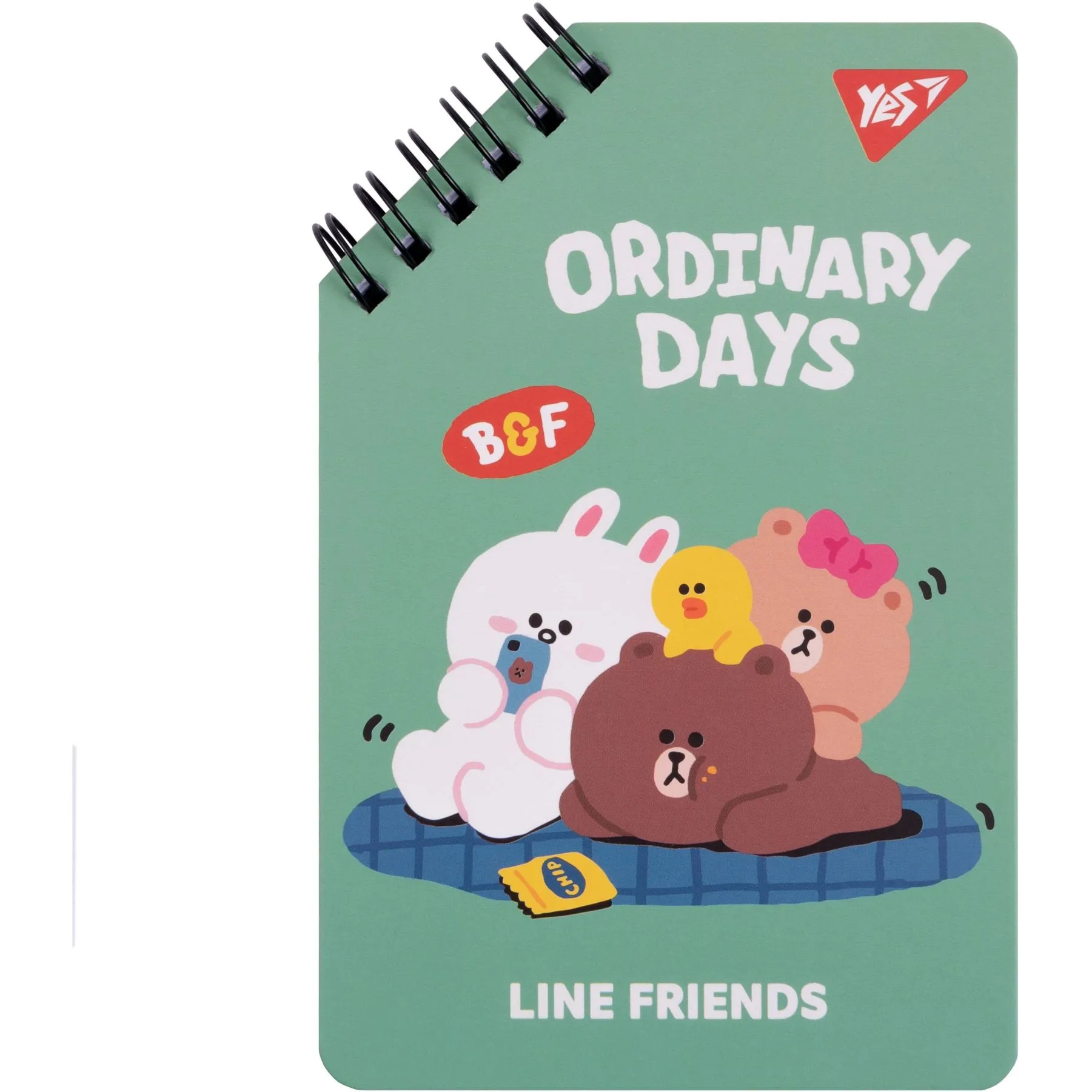 Блокнот YES 95х145 мм, 60 арк., подв. cпіраль &quot;Line Friends&quot; Ordinary days