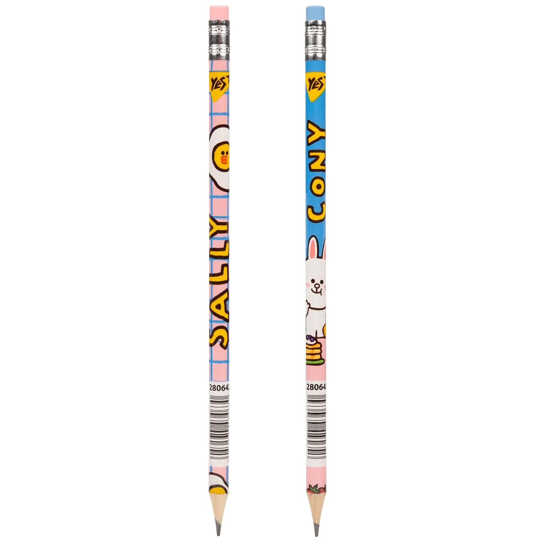 Олівець Yes ч/гр круг. з ласт.  в пл. тубі, 36шт/уп &quot;Line Friends. Sally and Cony&quot; диз. мікс