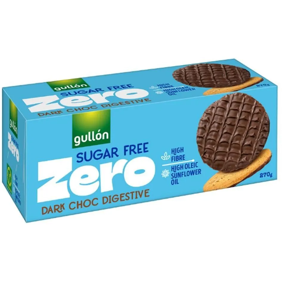 Печиво без цукру GULLON ZERO Digestive Dark Choc, 270г, 15шт/ящ