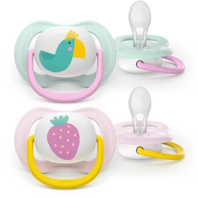 Пустушка  Avent  Ultra Air, 0-6 міс., 2шт, дизайн для дівчат.