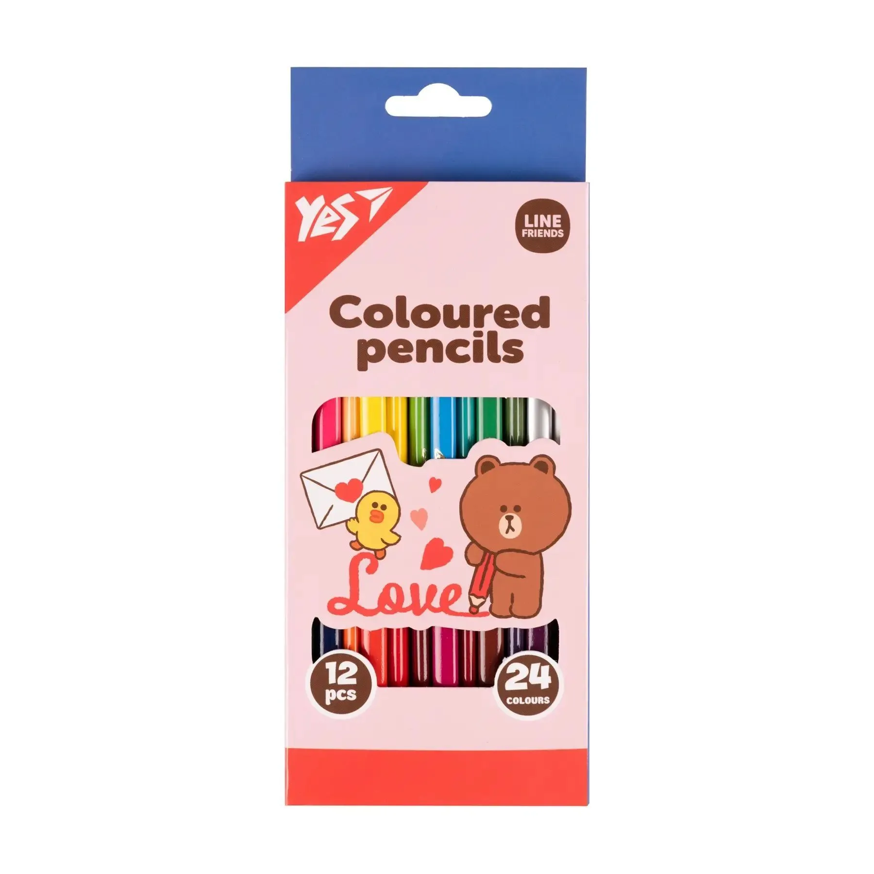 Олівці кольорові Yes 12/24 кол. &quot;Line Friends. Choco love&quot;