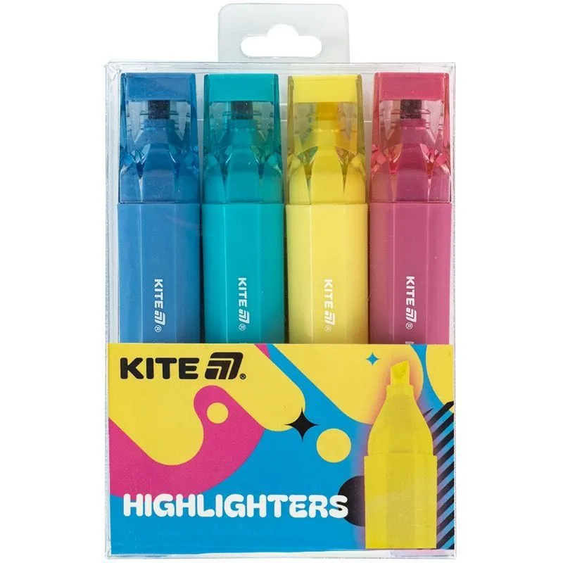 Маркер Highlighter, Kite Creative Trendy Colors, набір 4-х
