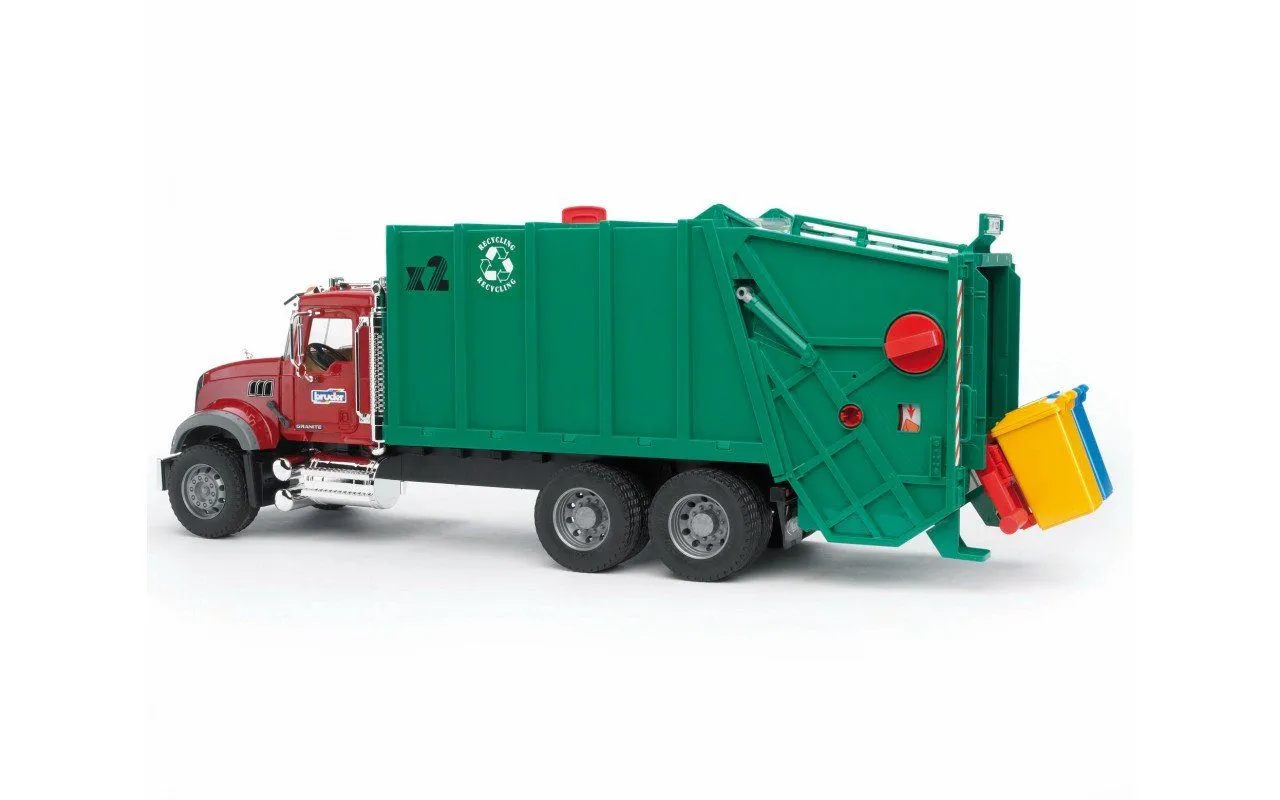 Іграшковий сміттєвіз "Mack Granite" зелений, М1:16