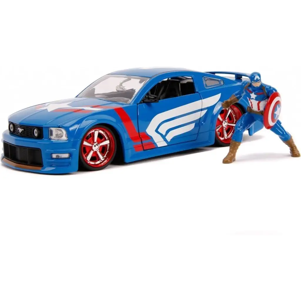 Машина металева "Ford Mustang GT (2006) з фігуркою Капітана Америки" серії "Марвел. Месники" М1:24