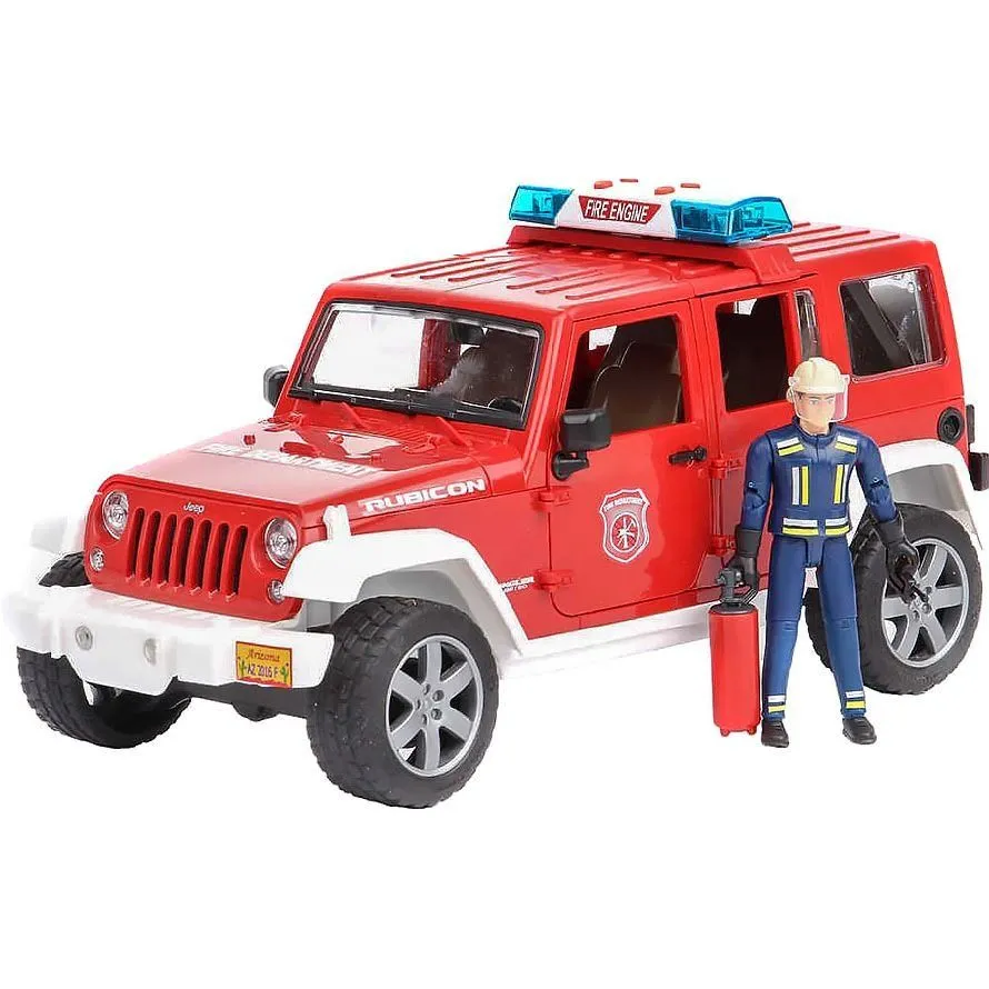 Іграшковий пожежний джип "Wrangler Unlimited Rubicon" + фігурка пожежника, М1:16 (світло і звук)