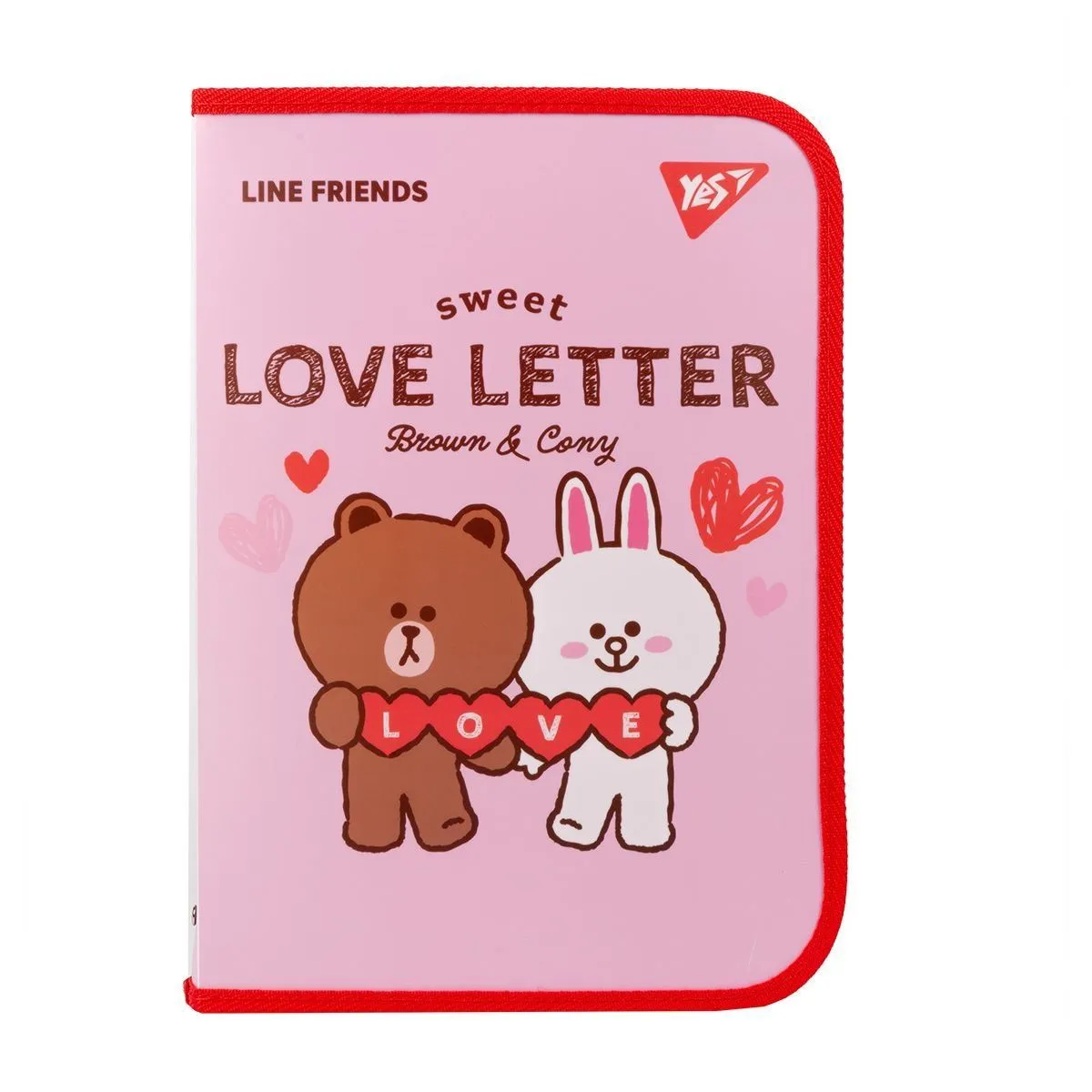 Папка факультативна YES A4 пласт. на блискавці &quot;Line Friends&quot; з внутр. кишенею