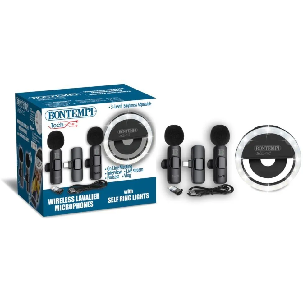 Кільцева лампа + 2 лапельні мікрофони