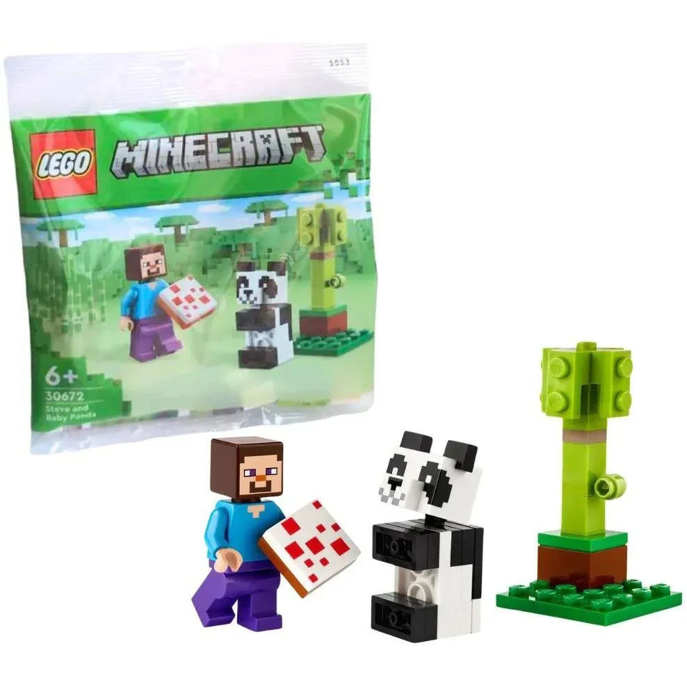 Конструктор Стів і малюк-панда LEGO Bags