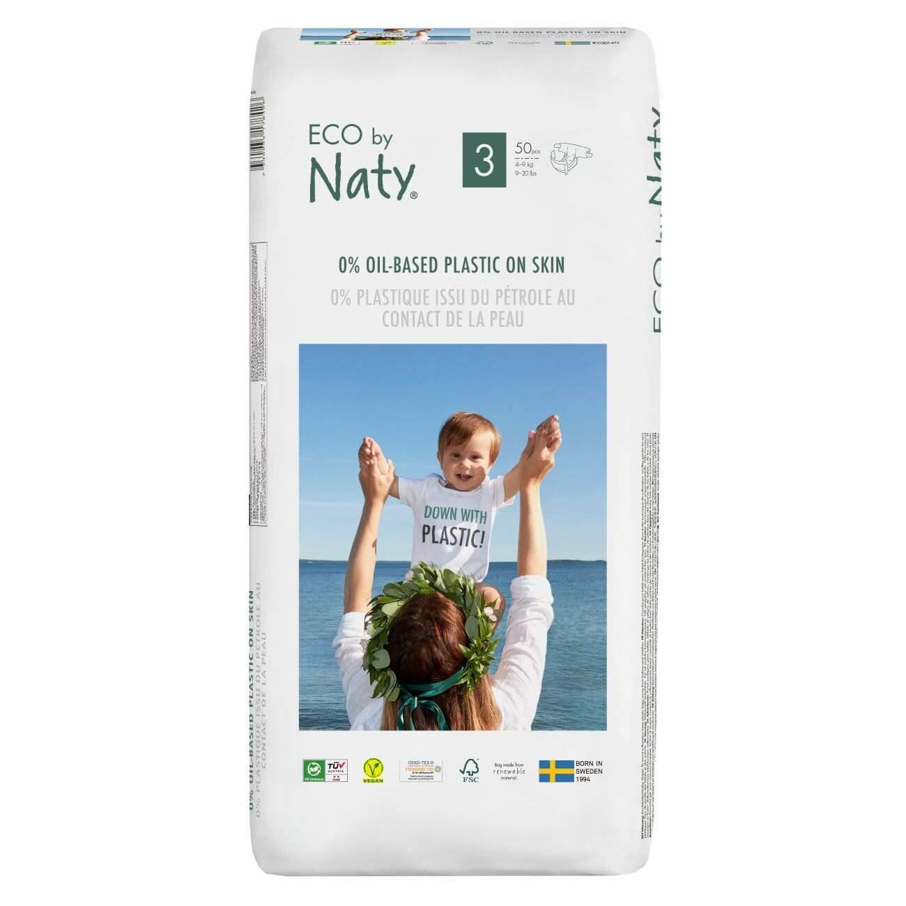 Одноразові дитячі підгузки "Eco By Naty" розмір 3, 50 шт в упаковці